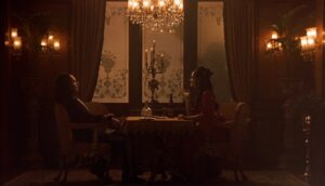 mina and dracula at dinner